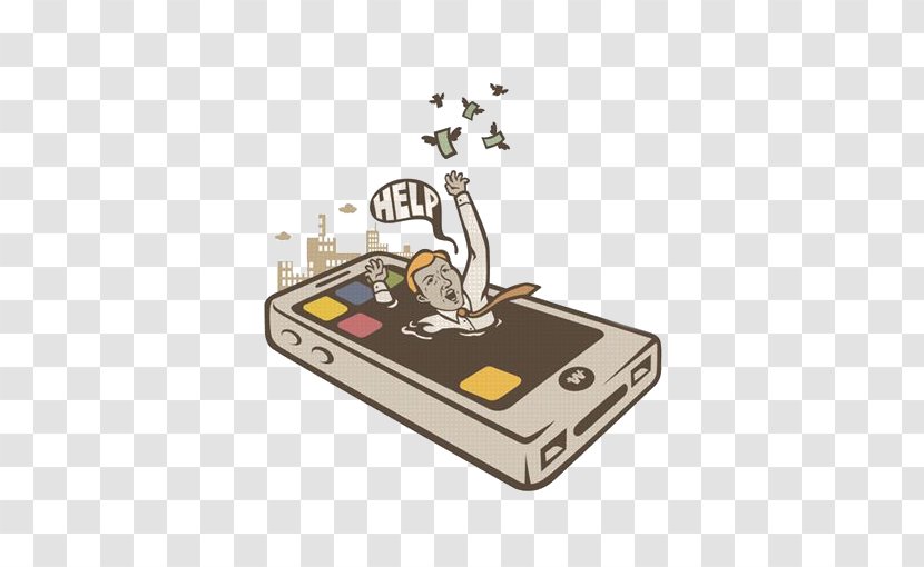 Dxe9pendance Au Smartphone Android Mobile Phone Overuse Addiction - Internet - Cartoon Transparent PNG