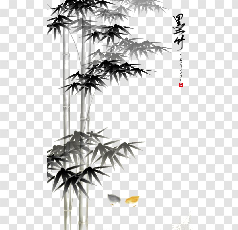 Mozhu Bamboo Inkstick Paper Four Gentlemen - Flora - Hand-painted Transparent PNG