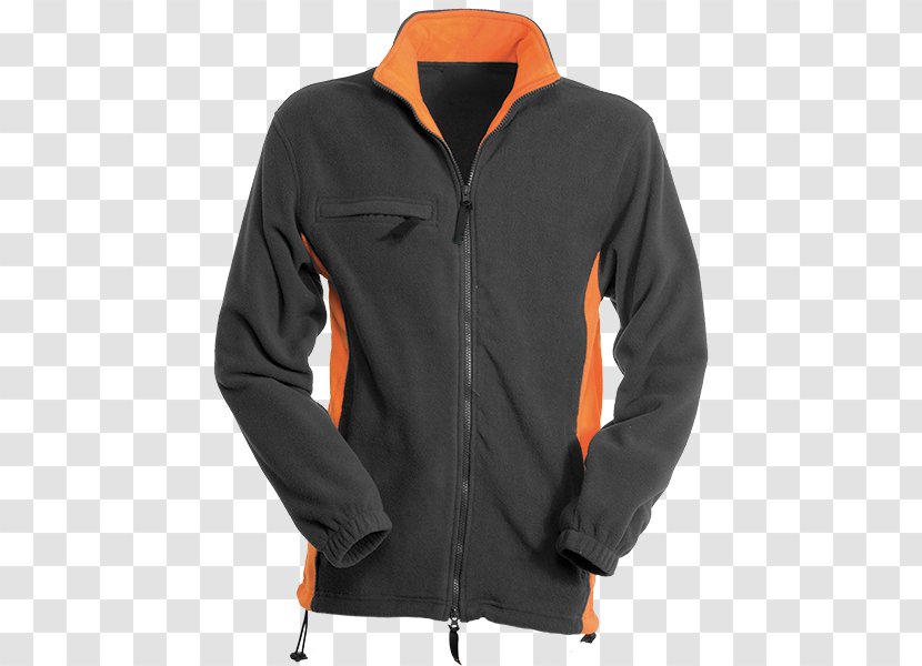 Polar Fleece Jacket Neck Black M - Orange Grey Transparent PNG