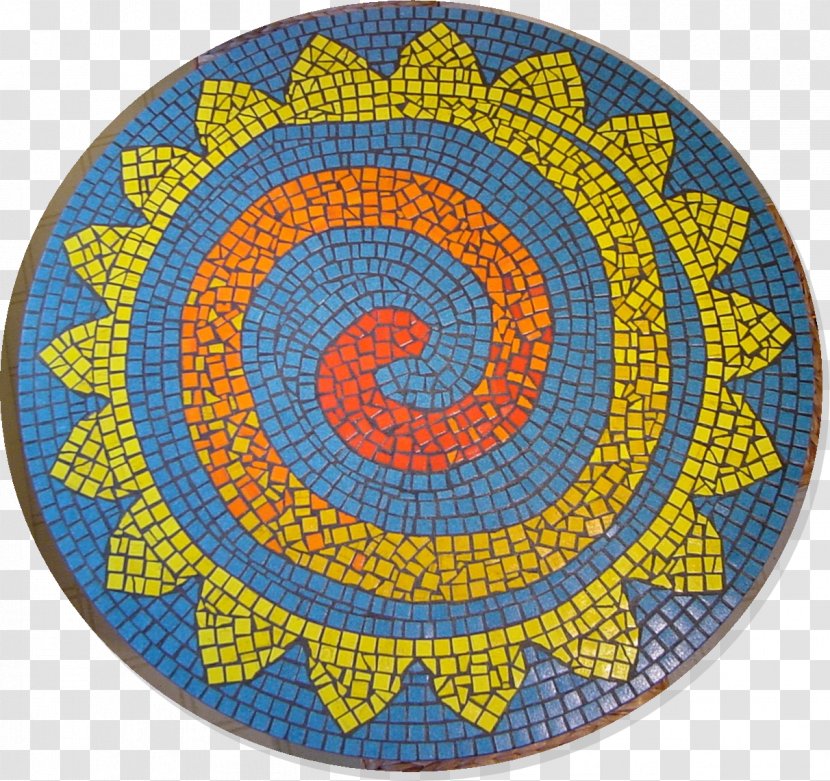 Mosaic Spiral Symmetry Pattern - Circle Transparent PNG
