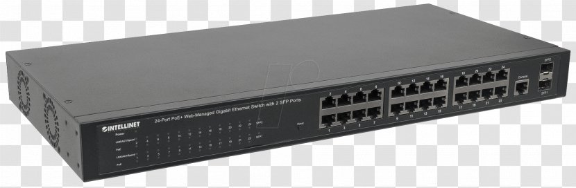 Ethernet Hub Wireless Access Points Power Over Network Switch Gigabit - Ieee 8023at - Port Transparent PNG