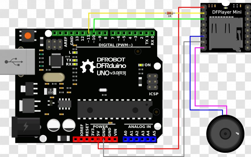 Arduino MP3 Player Digital-to-analog Converter Electronics Input/output - Electronic Device - Module Transparent PNG
