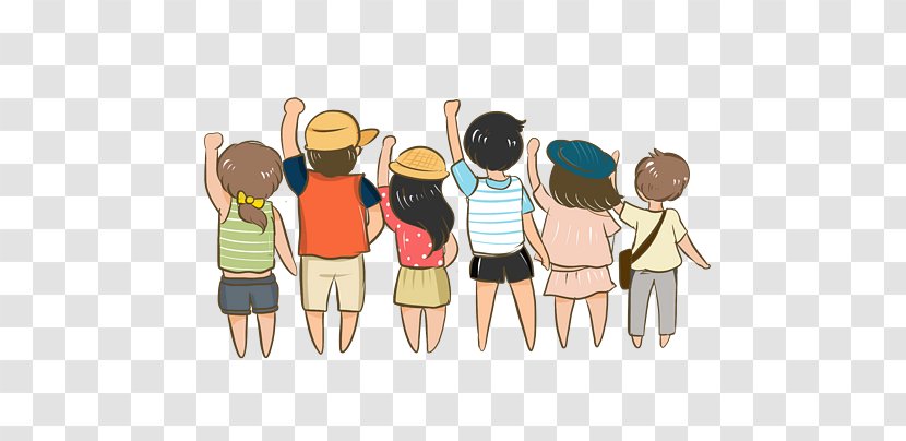 Drawing Euclidean Vector Group - Cartoon - Hand Painted A Of People Back Transparent PNG