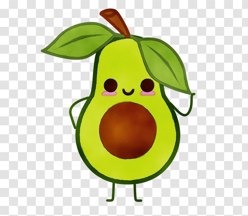 Avocado - Cartoon - Happy Smile Transparent PNG
