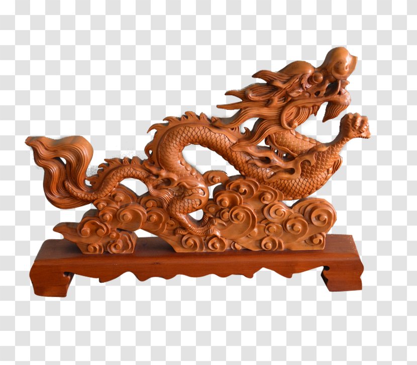 Wood Carving Sculpture - Woodcarving Dragon Image Transparent PNG