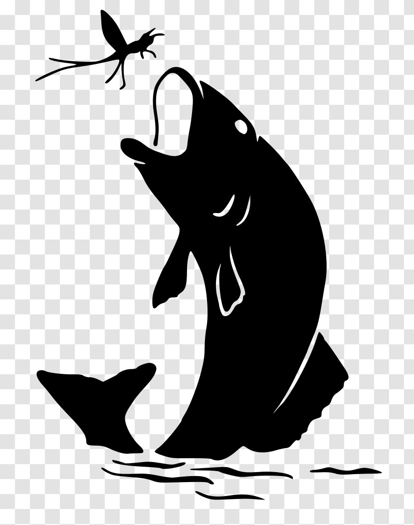 Silhouette Bass Fishing Clip Art - Black - Catching Transparent PNG
