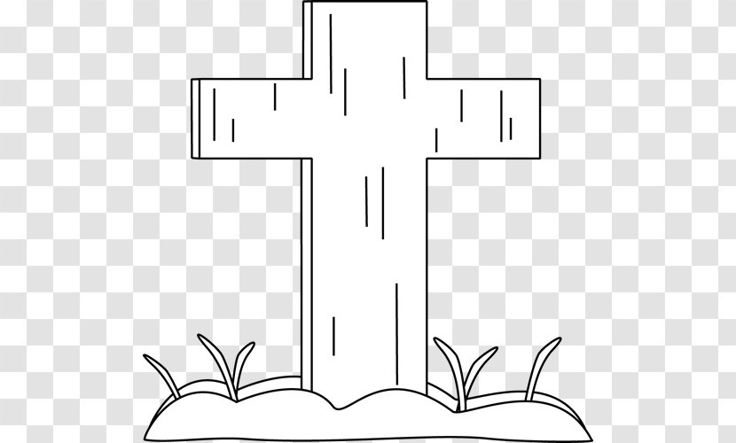 Drawing Line Art Cross Black And White Monochrome - Symbol - Easter Transparent PNG