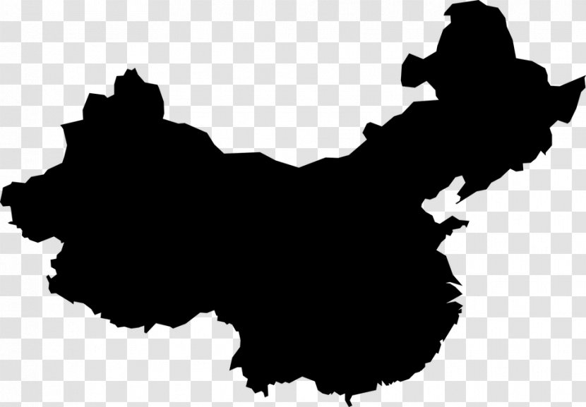China World Map Vector - Black And White Transparent PNG