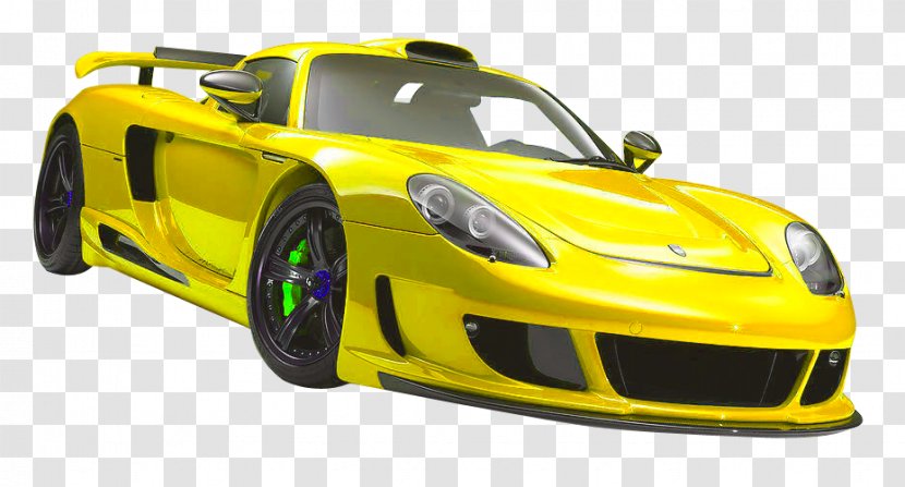 Porsche Carrera GT Sports Car Supercar Compact - Gratis - Cool Yellow Super Run Transparent PNG