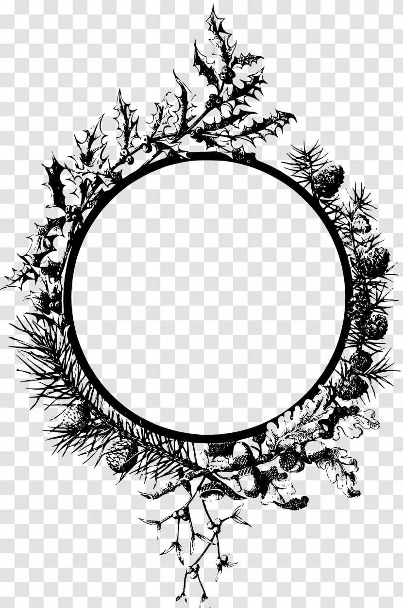 Christmas Picture Frames Clip Art - Black And White - Lace Boarder Transparent PNG