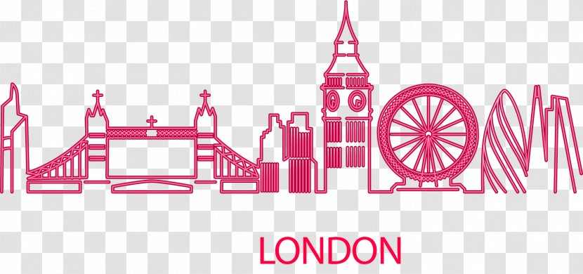 Big Ben Icon - London Building Services - Vector Neon Transparent PNG