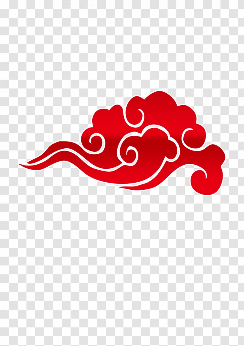 China Paper Chinese New Year - Red - Cartoon Clouds Transparent PNG