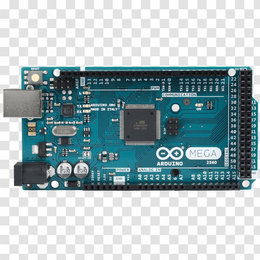 Arduino Mega 2560 Pinout Uno Printed Circuit Board - Motherboard - Stereo Amplifier Transparent PNG