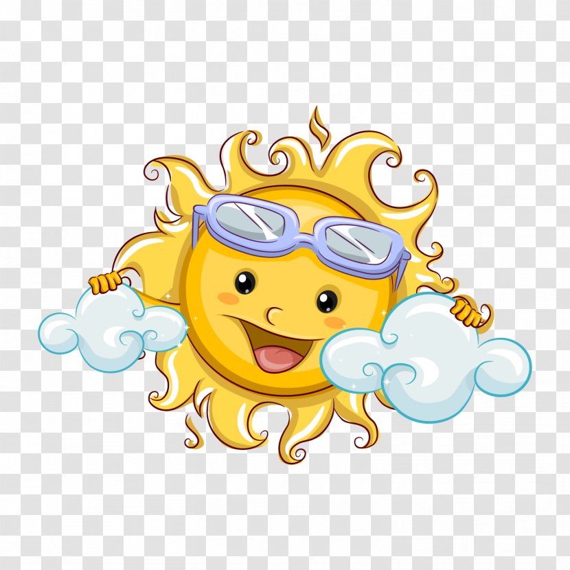 Cartoon Yellow Sun Vector - Royalty Free - Smile Transparent PNG