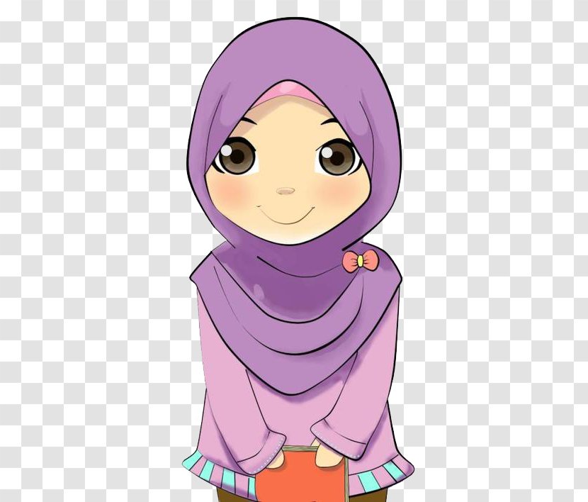 Clip Art Muslim Women In Islam Woman Girl - Cheek - Malay Cartoon Transparent PNG