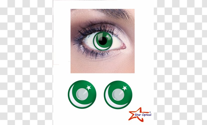 Contact Lenses Green Color Eye - Close Up Transparent PNG