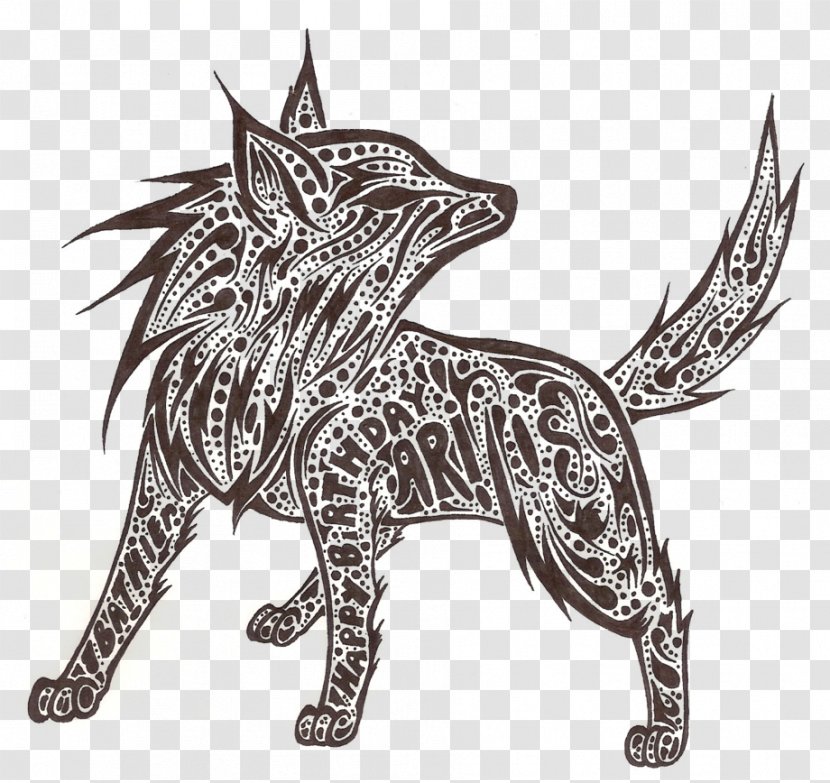 Canidae Cat Drawing Dog Visual Arts - Legendary Creature - Happy 21st Birthday Transparent PNG