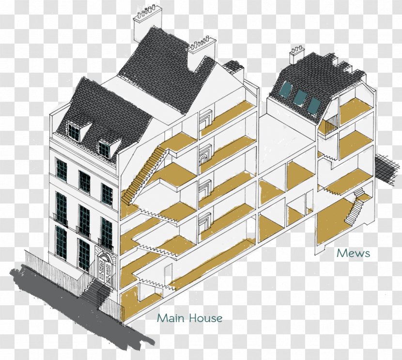 Georgian Architecture Facade Urban Planning Era - Elevation - Isometric Town Transparent PNG