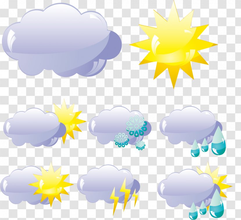 Weather Icon - Blue - Yellow Transparent PNG