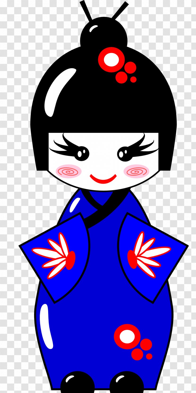 Kokeshi Japanese Dolls Clip Art - Fictional Character - Kimono Transparent PNG