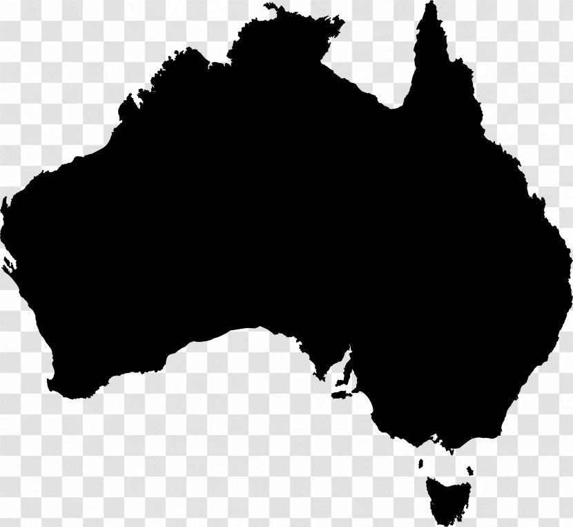 Australia Vector Map - Monochrome Transparent PNG
