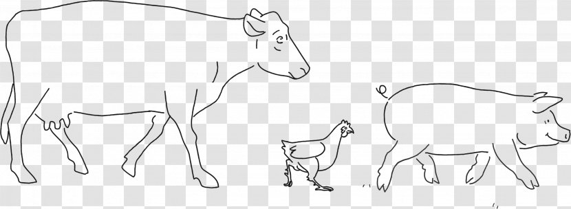 Cattle Goat Mammal Sketch Horse - Tree Transparent PNG