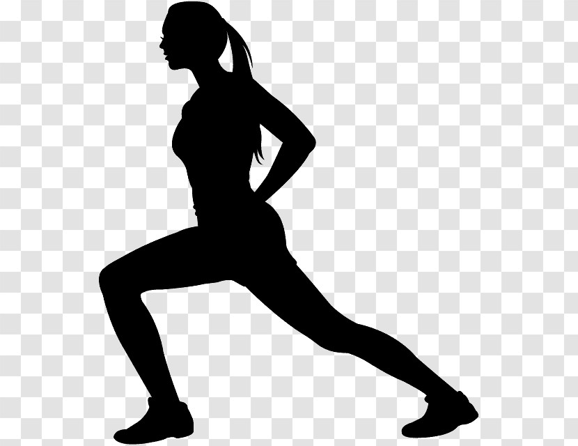 Silhouette Running Standing Lunge Leg Transparent PNG
