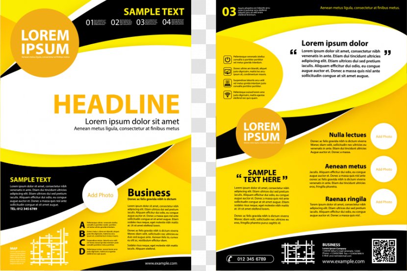 Brochure Flyer Illustration - Vector Yellow Round Business Transparent PNG