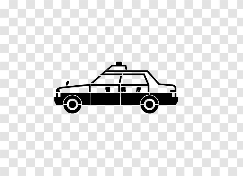 Police Car Officer Taxi - Black And White - Car,police Car,Hand Painted Transparent PNG