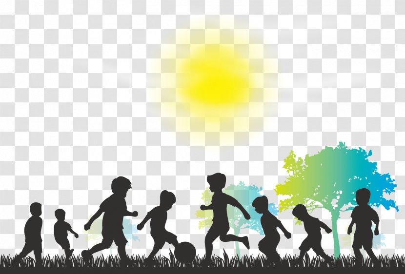 Child Silhouette Play Illustration - Vector Happy Childhood Transparent PNG