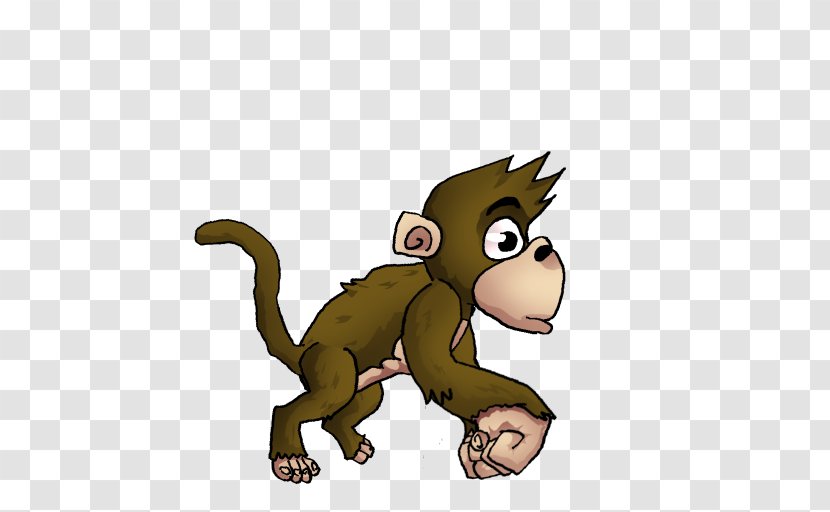 Monkey Animation Primate Clip Art - Walking - Cartoon Transparent PNG