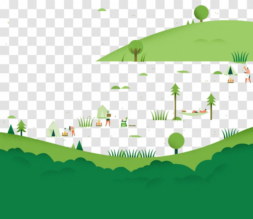 Wallpaper - Product Design - Flat On People Playing Lawn Transparent PNG