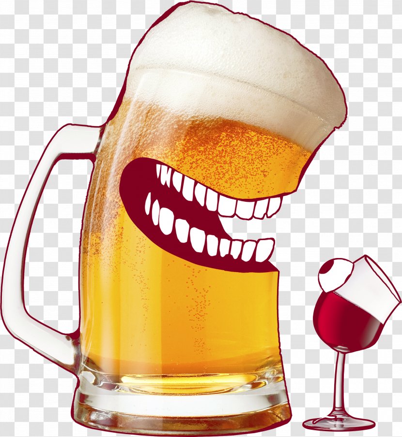 Beer Glasses Wine Cocktail Drink - Cup Transparent PNG