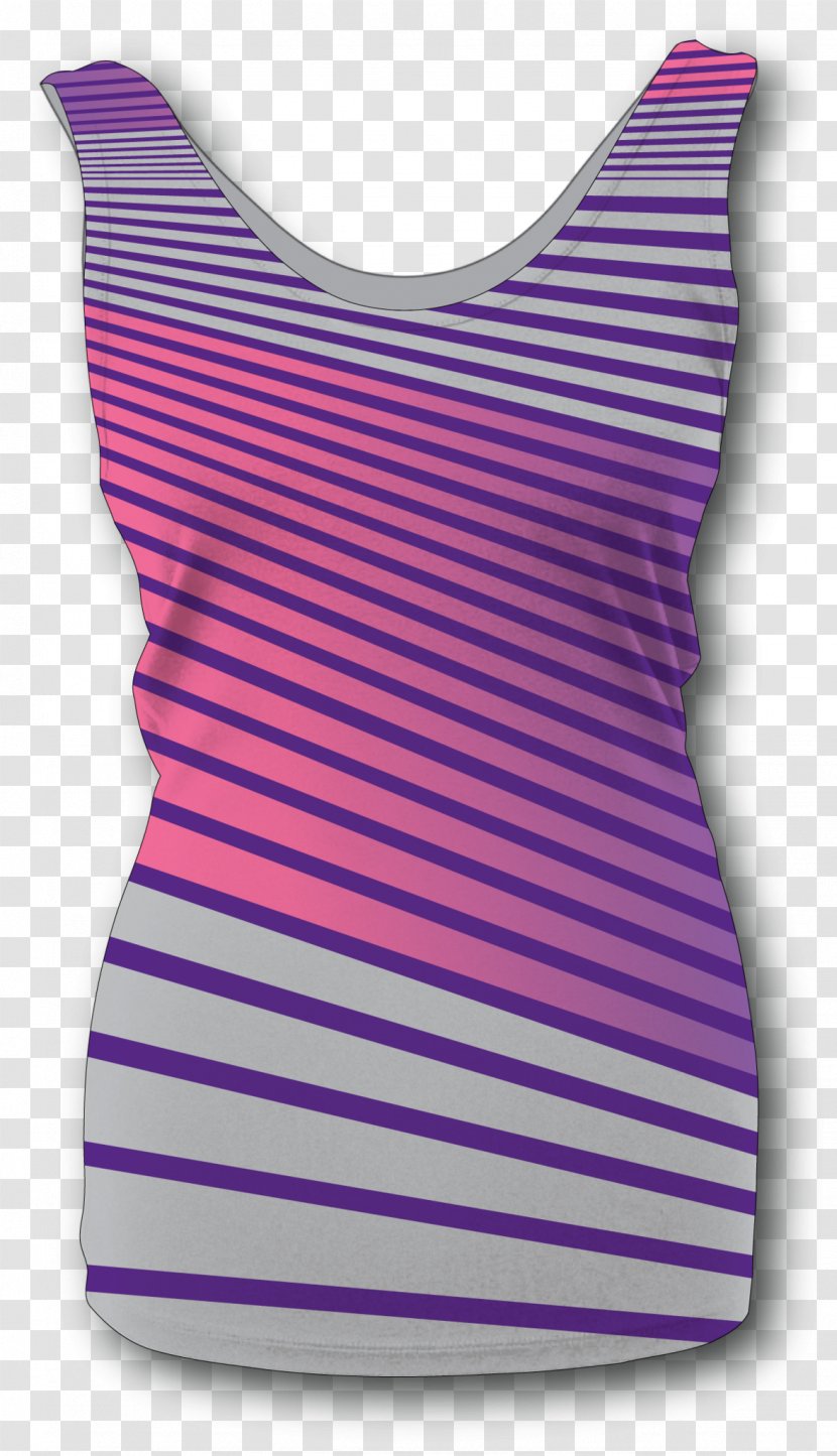 Sleeveless Shirt RAZA Design, LLC Top - Magenta - Women's European Border Stripe Transparent PNG