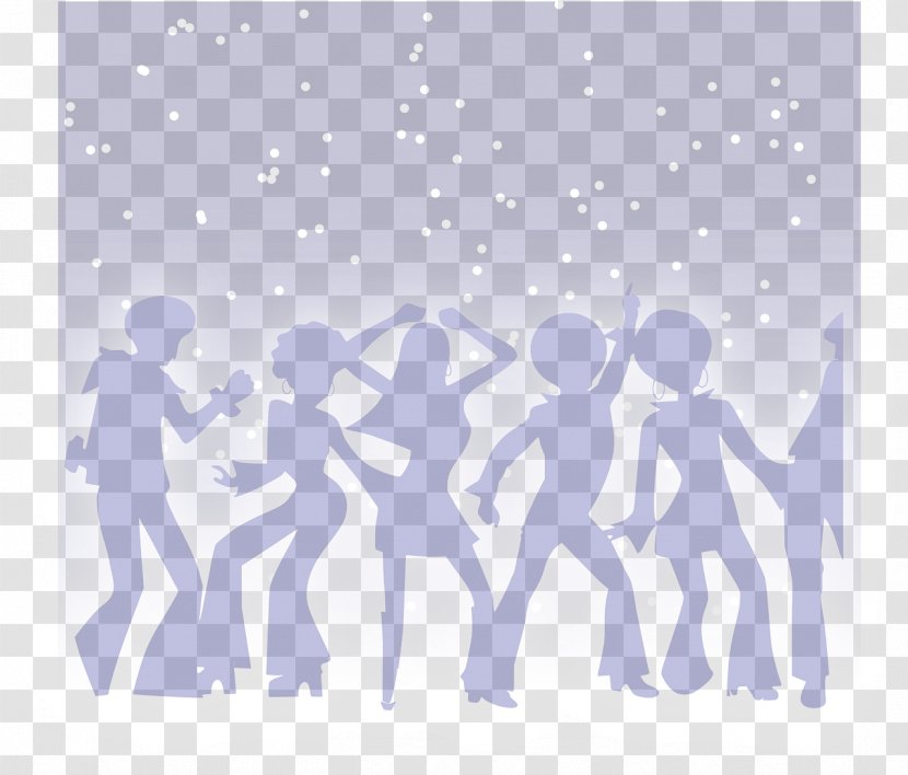 1970s Nightclub Dance Disco Clip Art - Text - Silhouette Transparent PNG