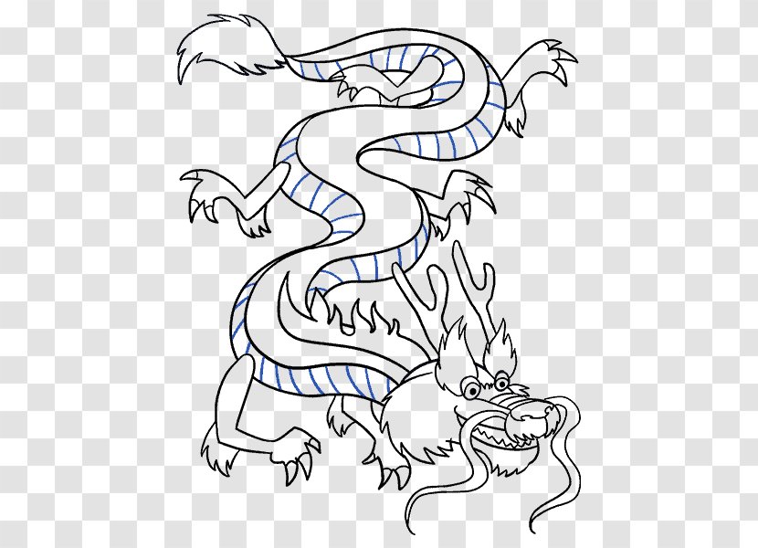 Chinese Dragon China Drawing Line Art - Monochrome Transparent PNG