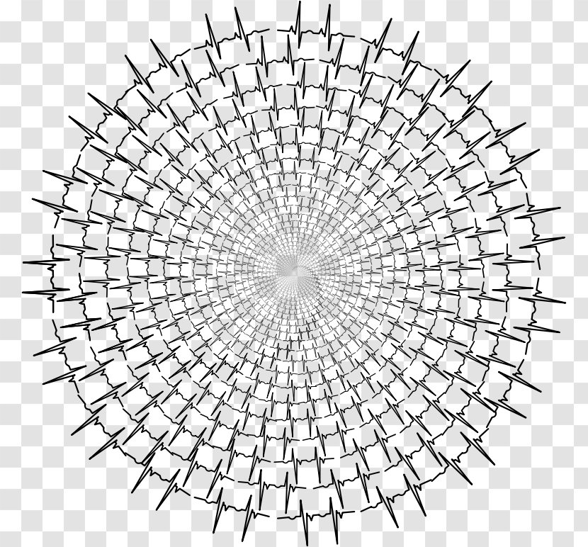 Circle Black And White Line Art Clip - Concentric Objects Transparent PNG