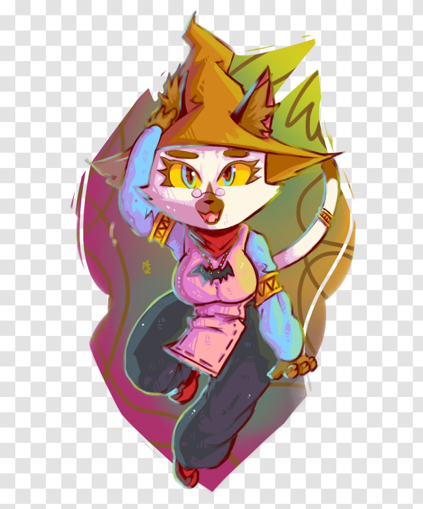 Illustration Animated Cartoon Legendary Creature - Fictional Character - Witch Cat Transparent PNG