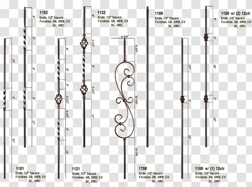 Wrought Iron Baluster Stairs Metal - Newel Transparent PNG
