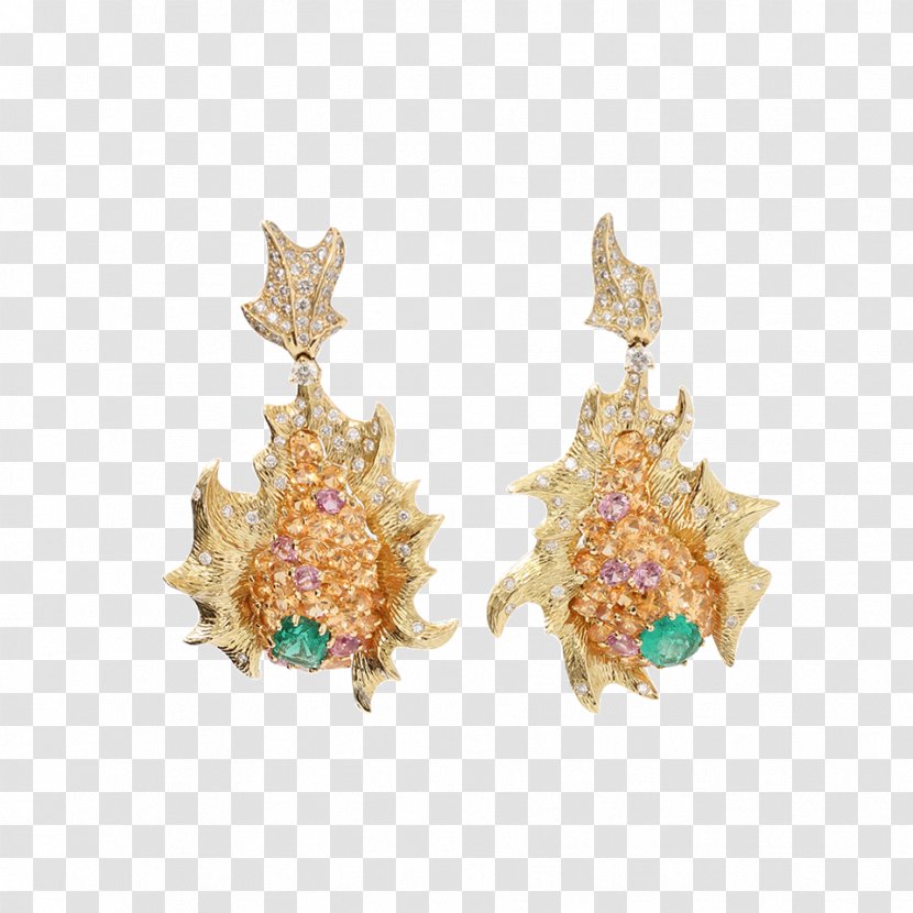 Earring Jewellery Gemstone Emerald Diamond - Silhouette - Natural Earrings Transparent PNG