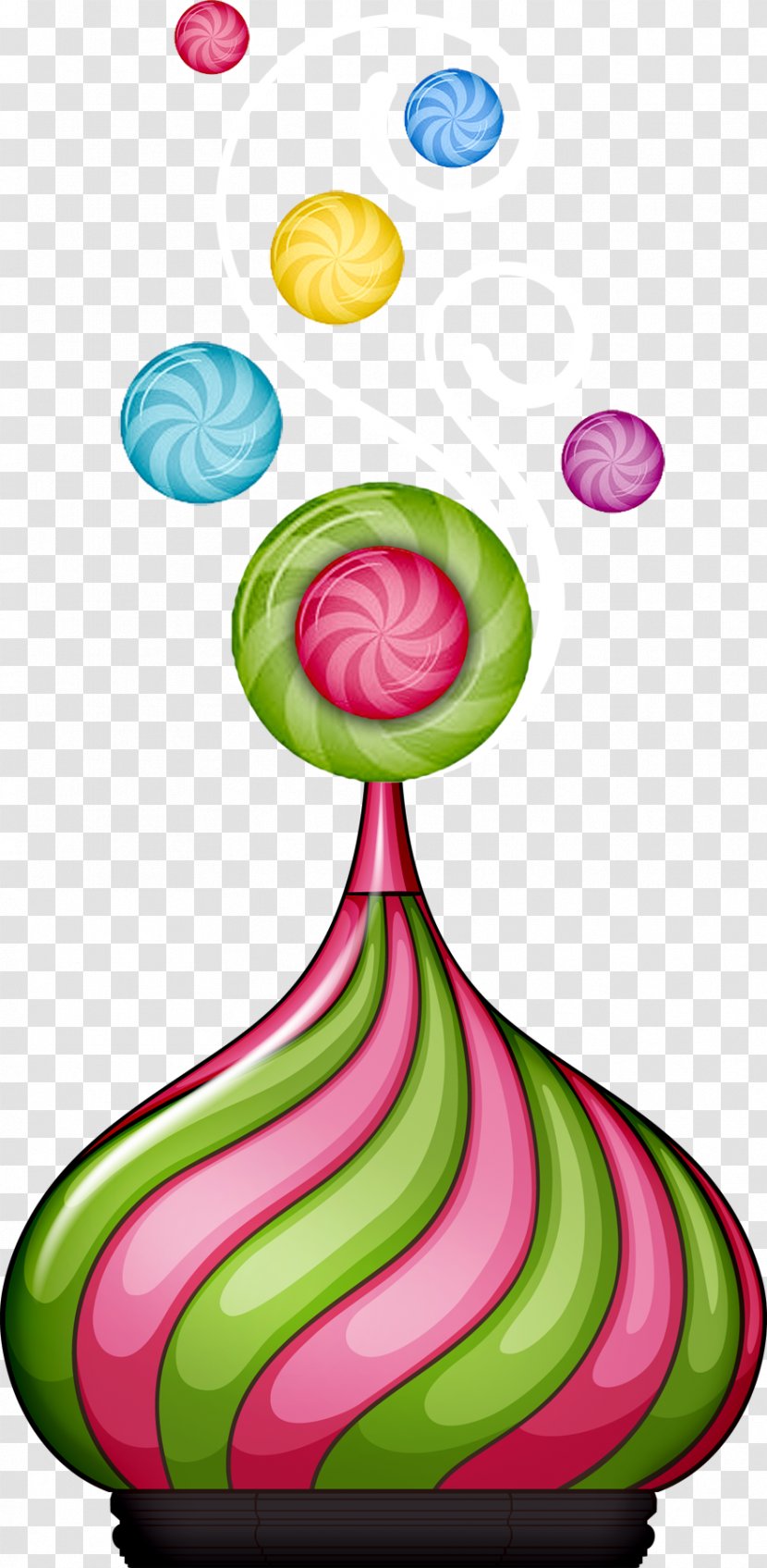 Christmas Elf Clip Art - Illustrator - Floating Colored Candy Transparent PNG