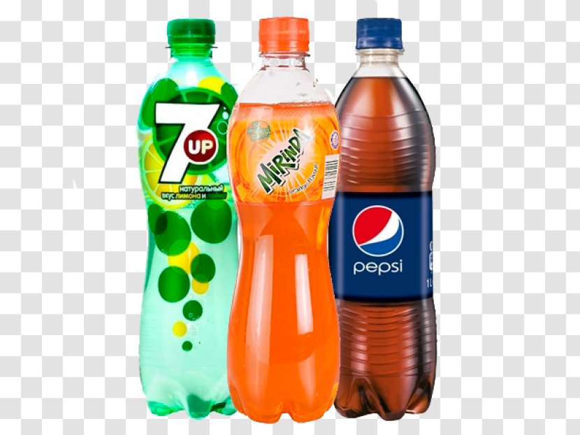 Pepsi Mirinda 7 Up Fizzy Drinks - Bottle Transparent PNG