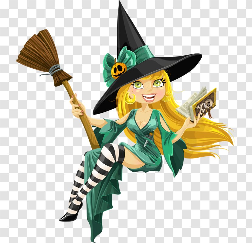Witchcraft Halloween Magician Illustration - Cartoon Witch Transparent PNG