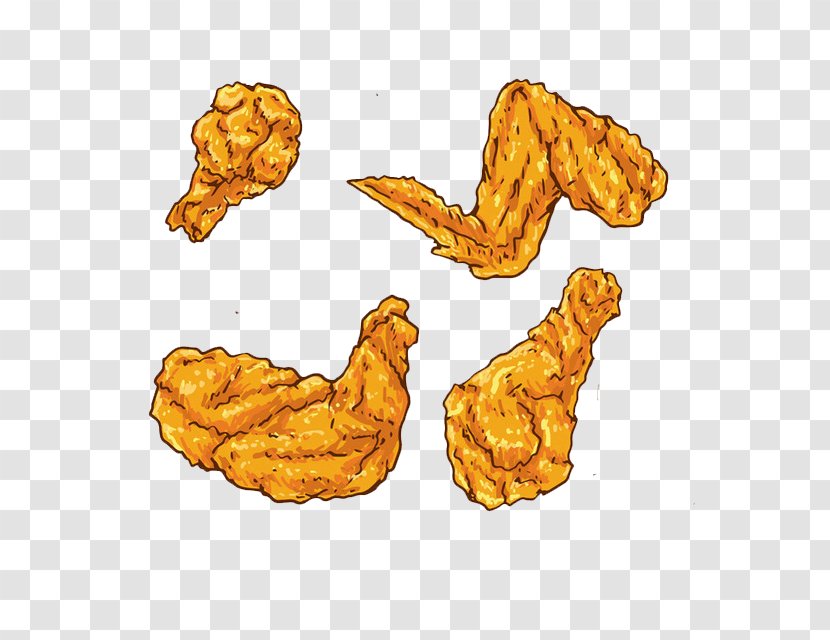 Fried Chicken Buffalo Wing Euclidean Vector And Waffles - Cartoon Snack Transparent PNG