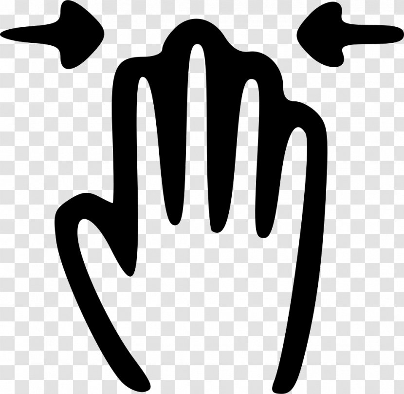 Finger Line White Logo Clip Art - Black Transparent PNG