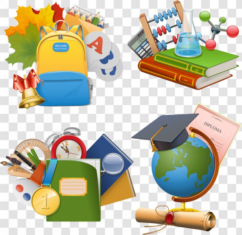 Stock Illustration School Icon - Symbol - Vector Cartoon Supplies Transparent PNG