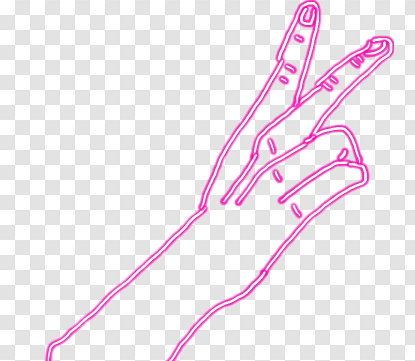 Hand Finger Peace Graphics Image - Pink - Robot Picsart Transparent PNG