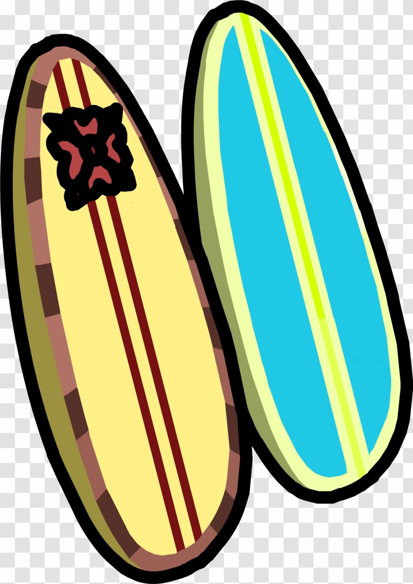 Penguin Cartoon - Surfing Equipment - Yellow Transparent PNG