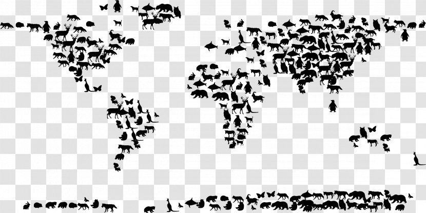 World Map Globe Treasure - Mapa Polityczna - Animal Silhouettes Transparent PNG