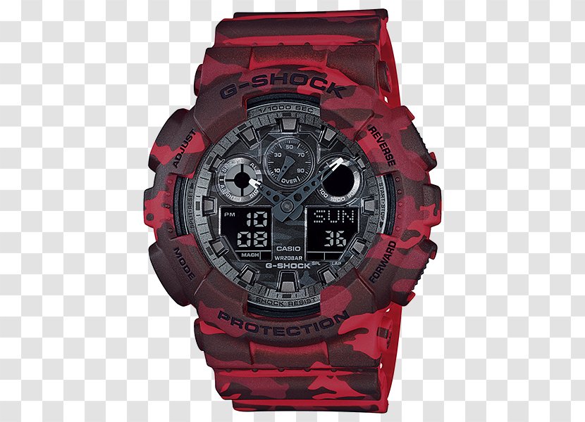 G-Shock GA100 Watch Casio Red - Brand Transparent PNG